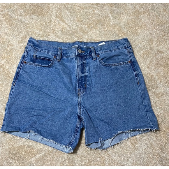 Old Navy Hi Rise Slouchy Straight Jean shorts 10 - Picture 2 of 9